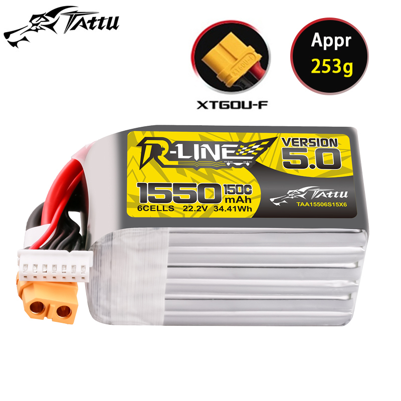 Drone Racing Battery - TATTU-R-LINE 5.0 22.2V 1550mAh 150C LiPo