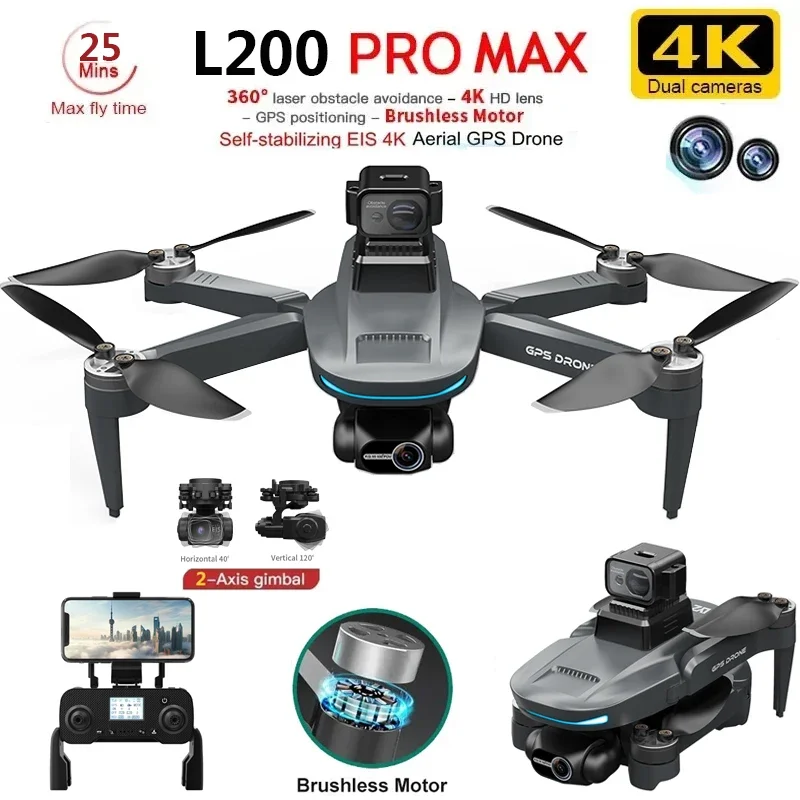 L200 PRO MAX Drone 4K 2-Axis P - Drone Racing Camera ulasan dan harga