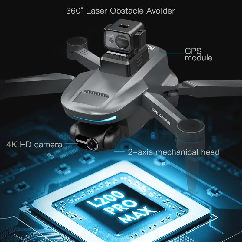 L200 PRO MAX Drone 4K 2-Axis P - Drone Racing Camera ulasan dan harga