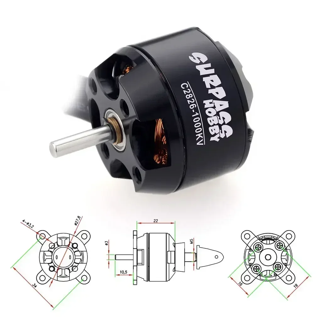 Surpass Hobby 2826 1000KV 1350 - Drone Racing Esc ulasan dan harga