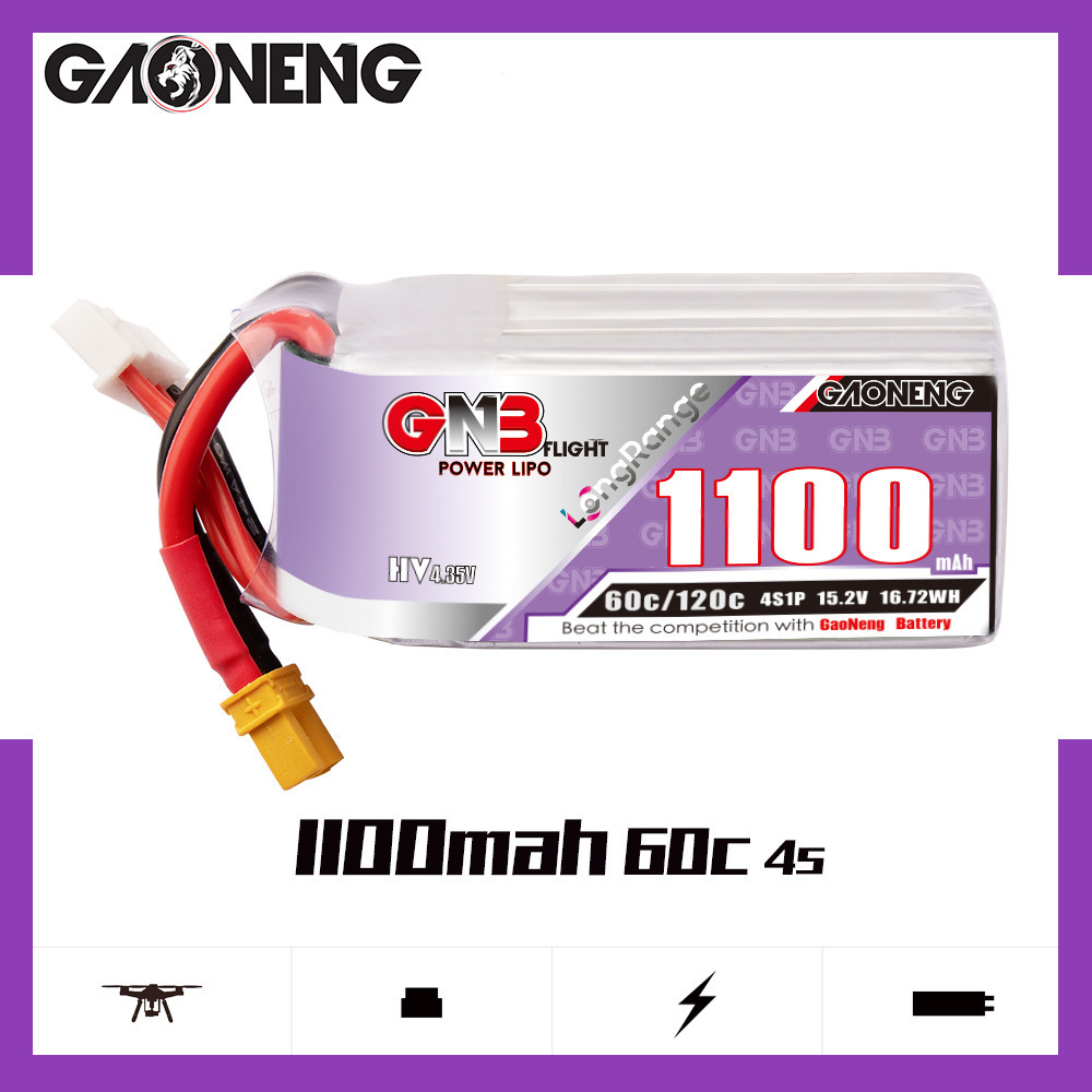 GNB 4S 1100mAh 60C/120C HV Lip - Drone Racing Battery ulasan dan harga
