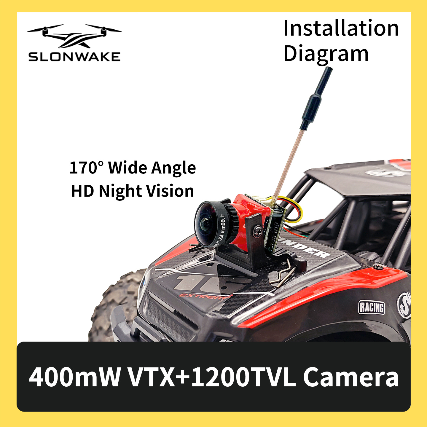 SLONWAKE 5.8G 48CH FPV 400mw V - Drone Racing Camera ulasan dan harga