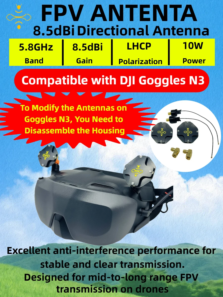 8.5dBi LHCP FPV Patch Antenna  - Drone Racing Goggles ulasan dan harga